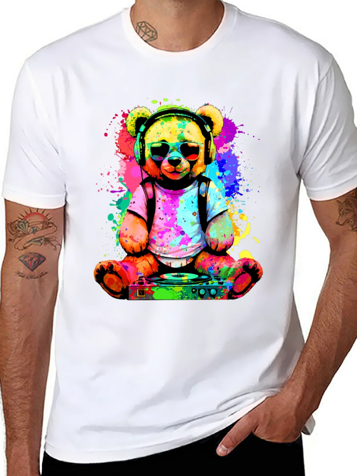DJ Teddy Bear T-Shirt - Colorful Music Lover Tee product image 7