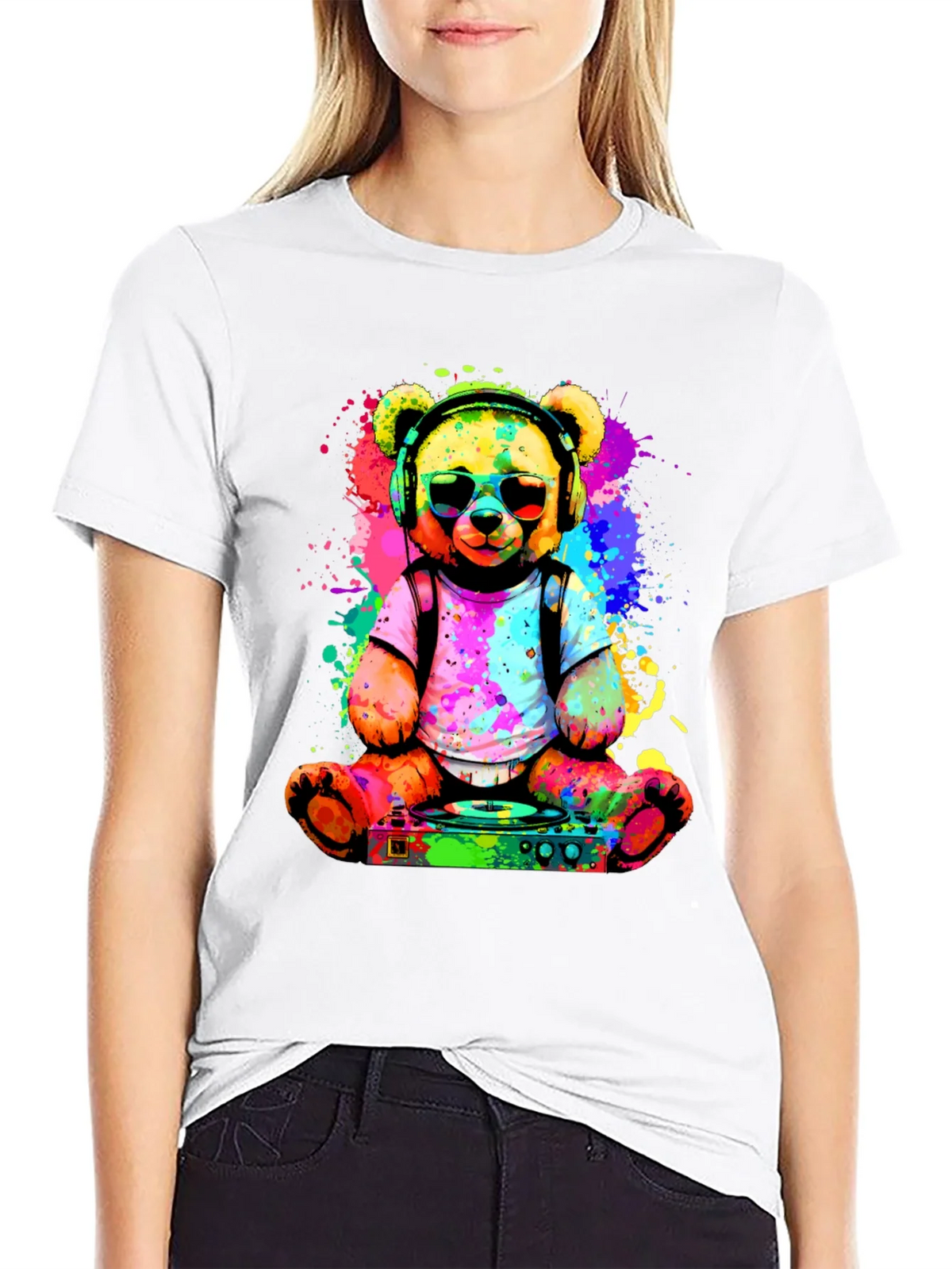 DJ Teddy Bear T-Shirt - Colorful Music Lover Tee product image 8