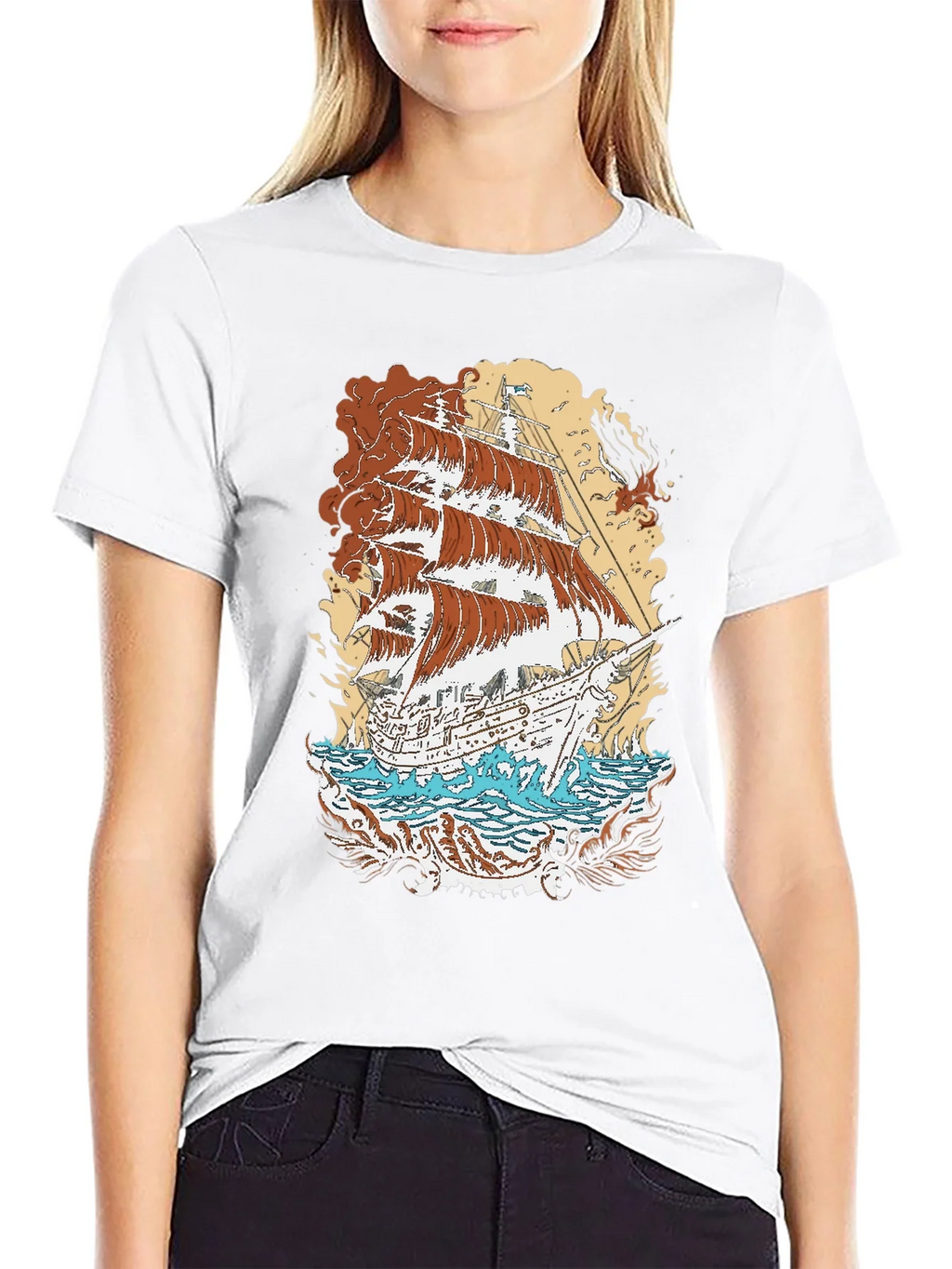 Vintage Ship Graphic T-Shirt product image 3