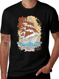 Vintage Ship Graphic T-Shirt product image 1