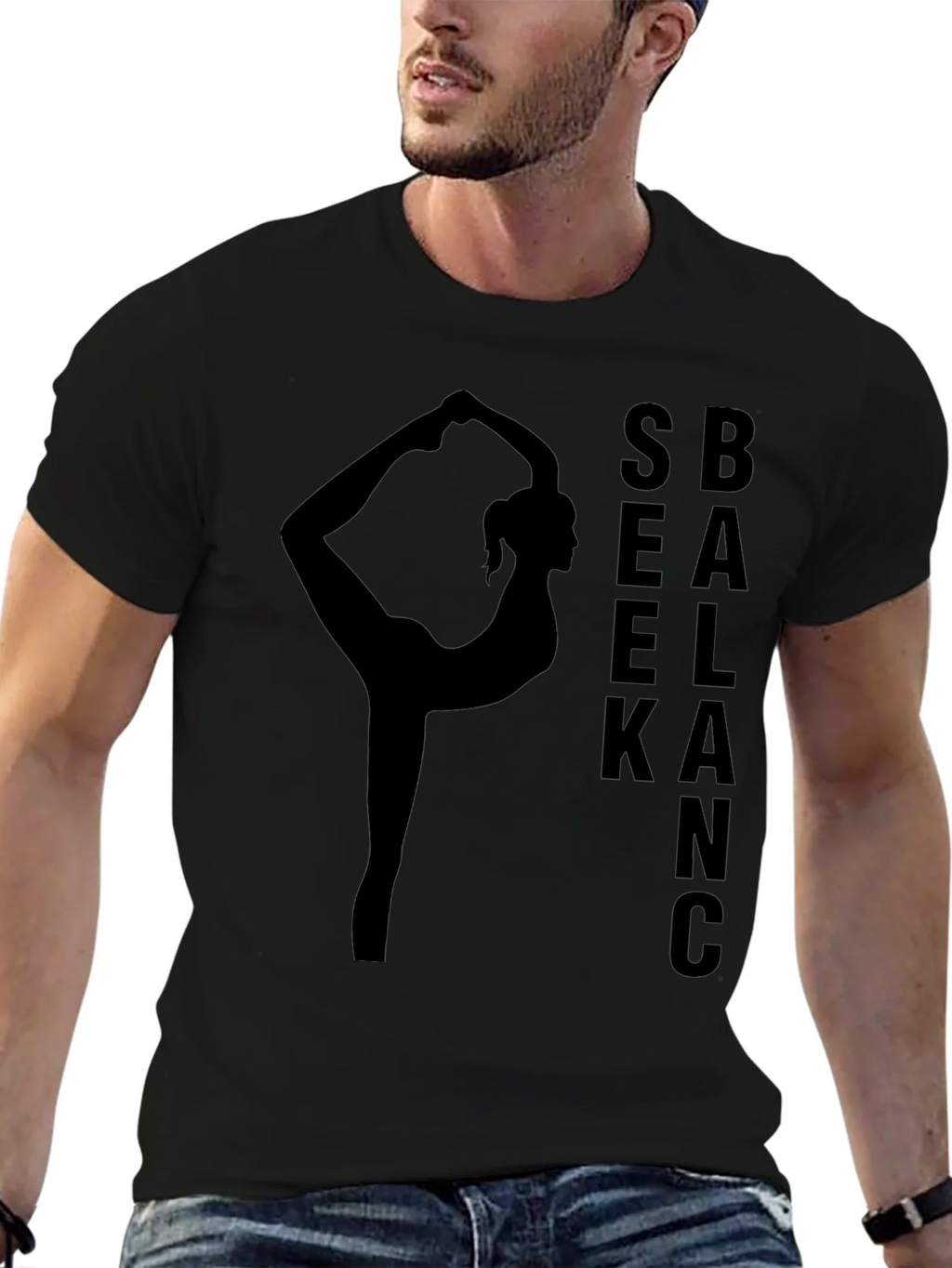 Yoga Balance Black T-Shirt product image 6