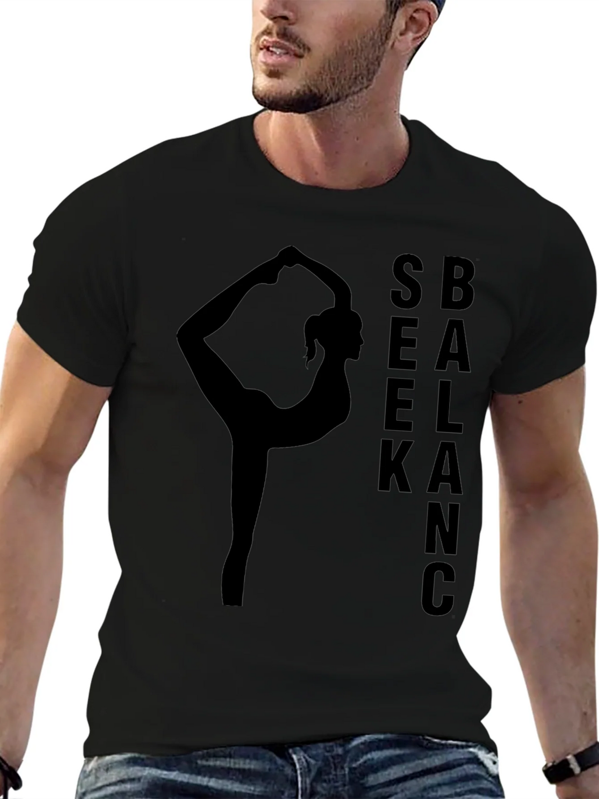 Yoga Balance Black T-Shirt product image 6