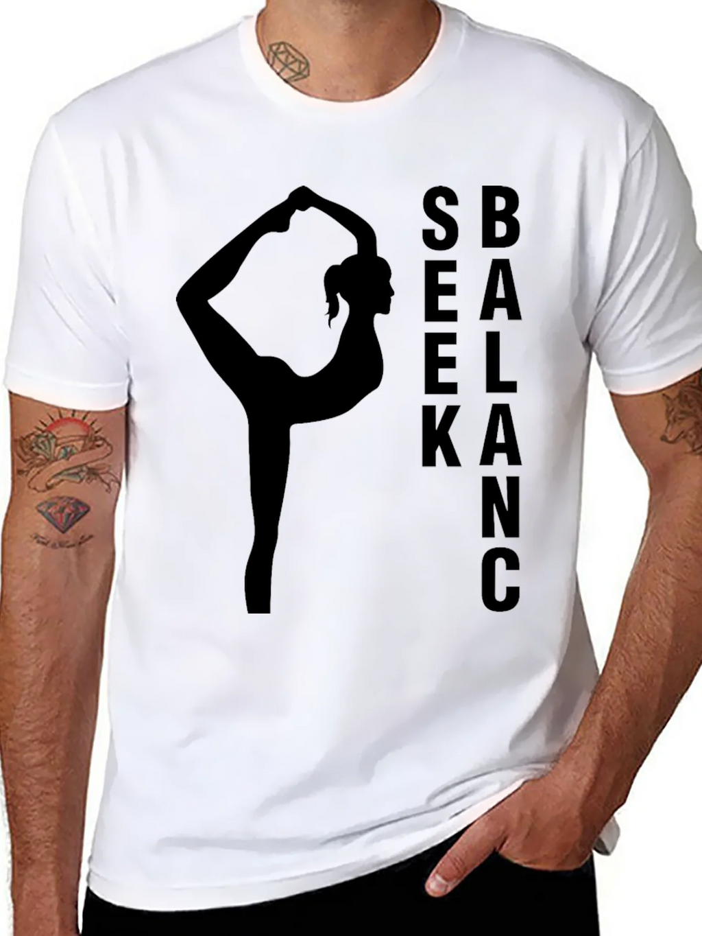 Yoga Balance Black T-Shirt product image 7