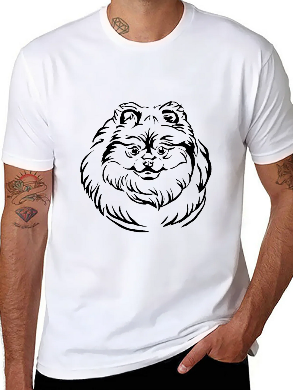 Pomeranian Dog Graphic Black T-Shirt product image 7