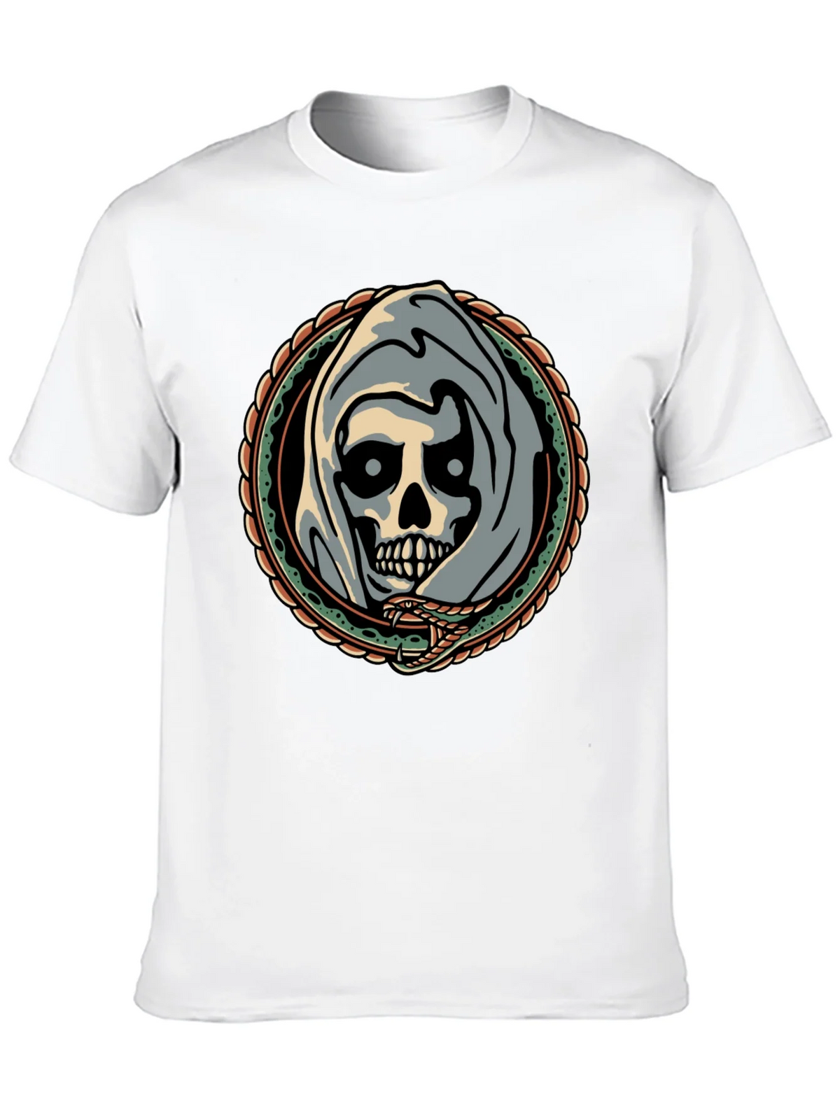 Grim Reaper Snake Circle Graphic Tee product image 9