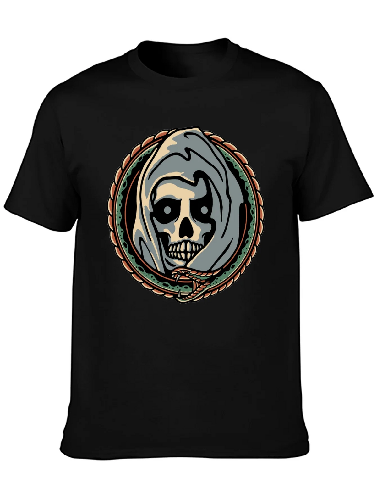 Grim Reaper Snake Circle Graphic Tee product image 3