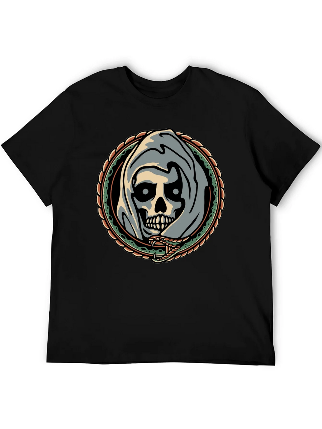 Grim Reaper Snake Circle Graphic Tee product image 5