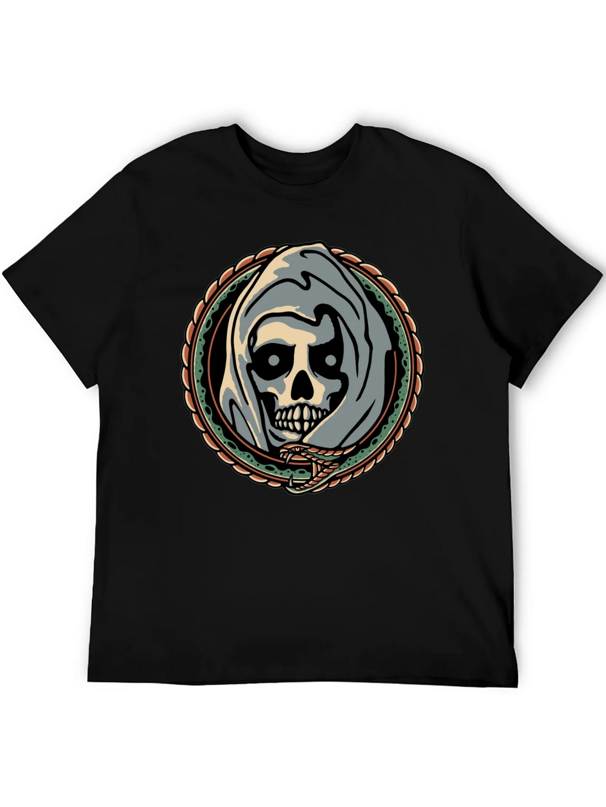Grim Reaper Snake Circle Graphic Tee product image 5