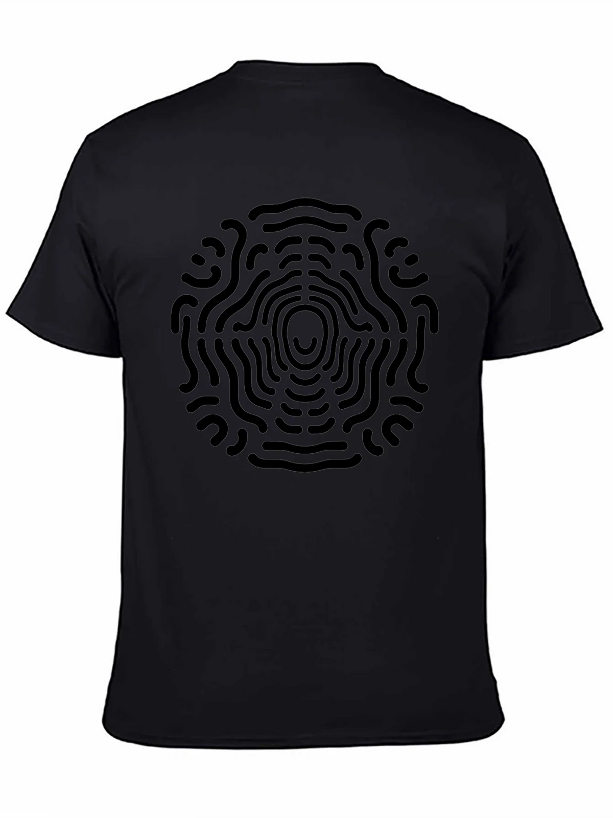 Abstract Circular Design Black T-Shirt product image 2