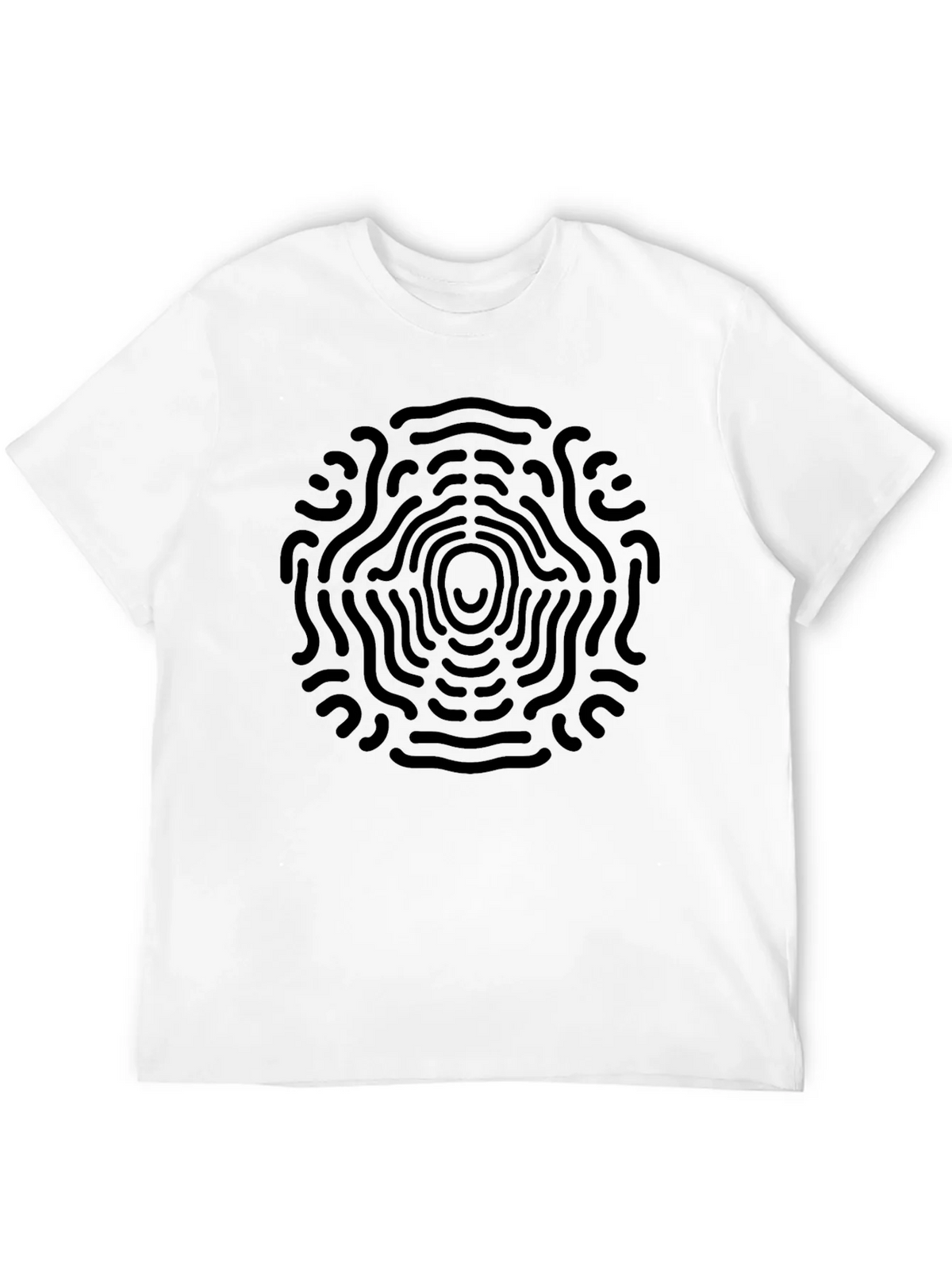 Abstract Circular Design Black T-Shirt product image 7