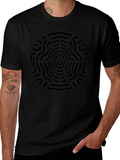 Abstract Circular Design Black T-Shirt product image 1