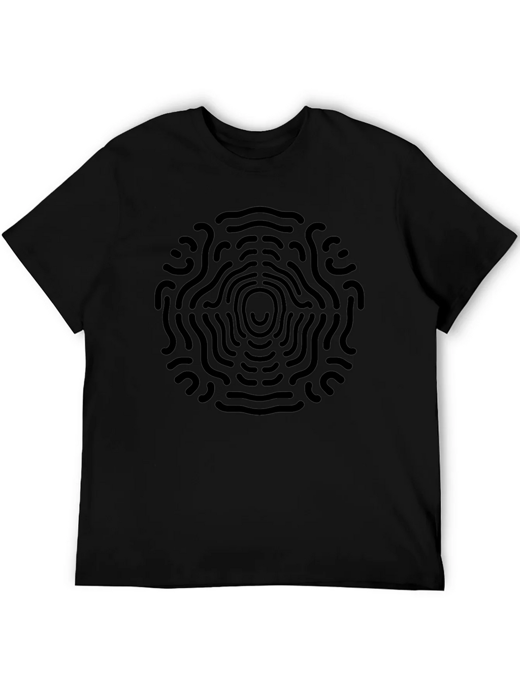 Abstract Circular Design Black T-Shirt product image 3
