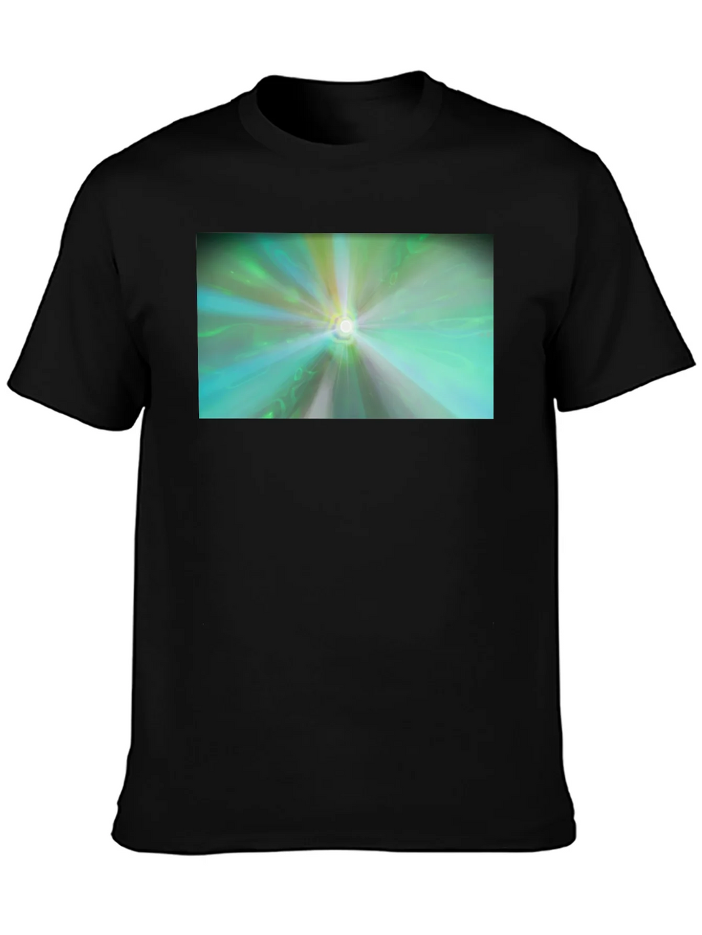 Abstract Light Burst T-Shirt - Black Cotton Blend product image 3
