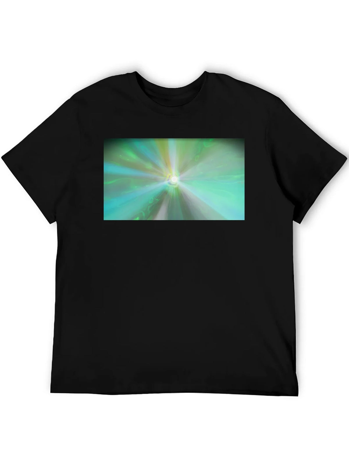 Abstract Light Burst T-Shirt - Black Cotton Blend product image 5