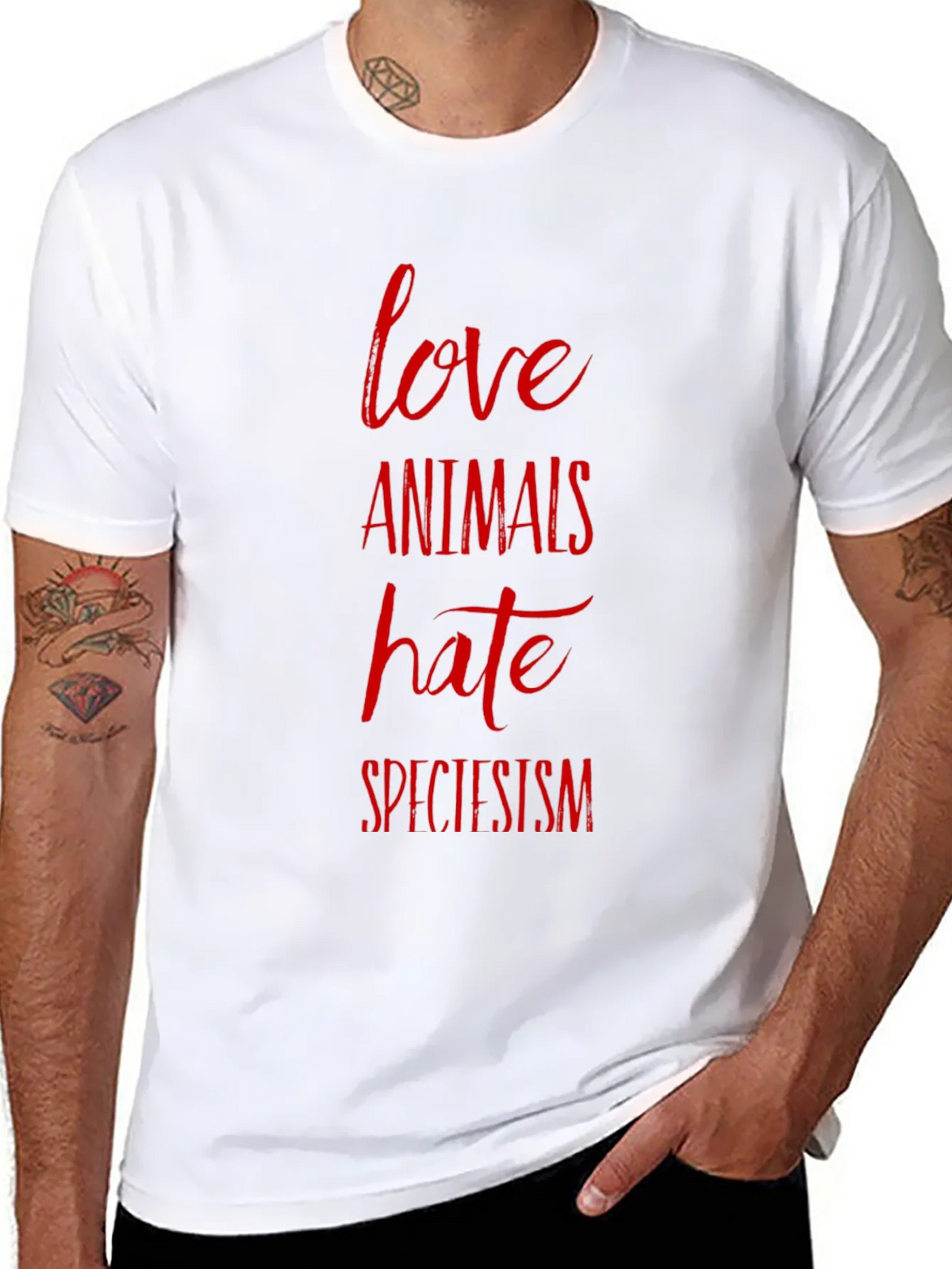 Love Animals Hate Speciesism Graphic Tee product image 7