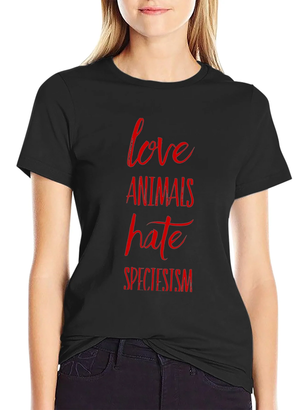 Love Animals Hate Speciesism Graphic Tee product image 2