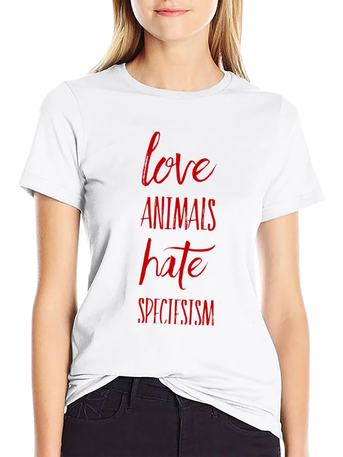 Love Animals Hate Speciesism Graphic Tee product image 8