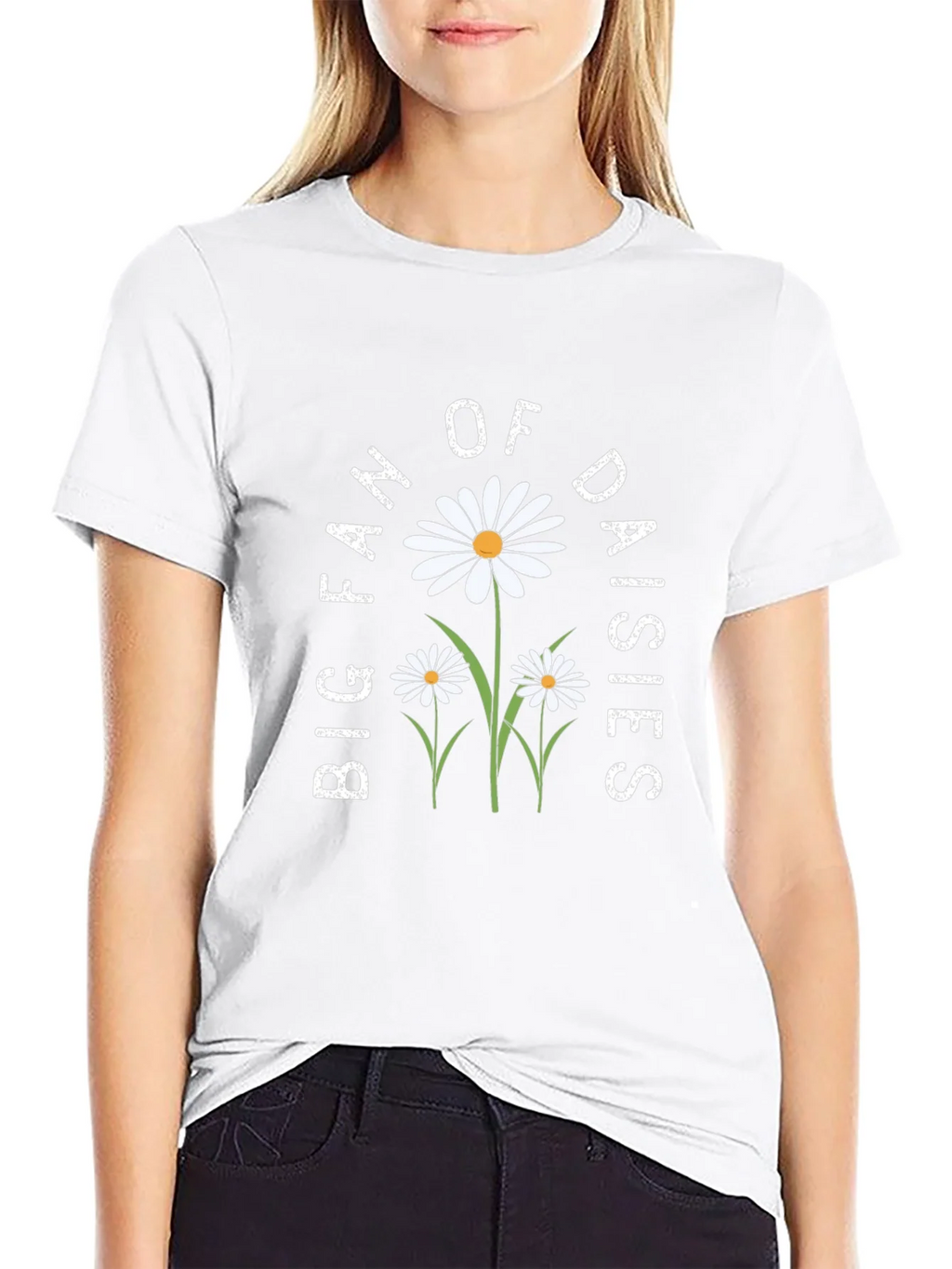 Big Fan of Daisies Black T-Shirt product image 7