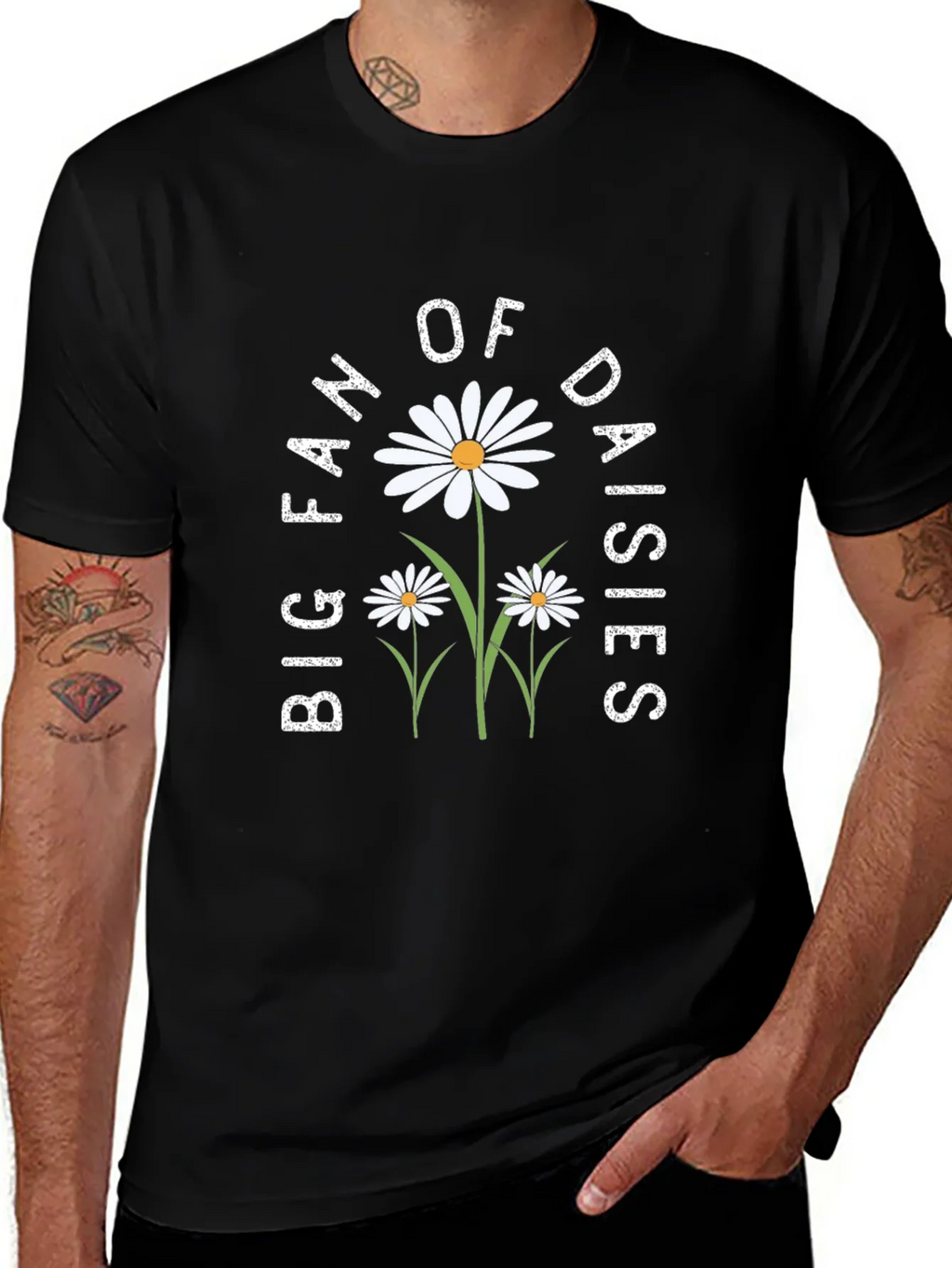 Big Fan of Daisies Black T-Shirt product image 1