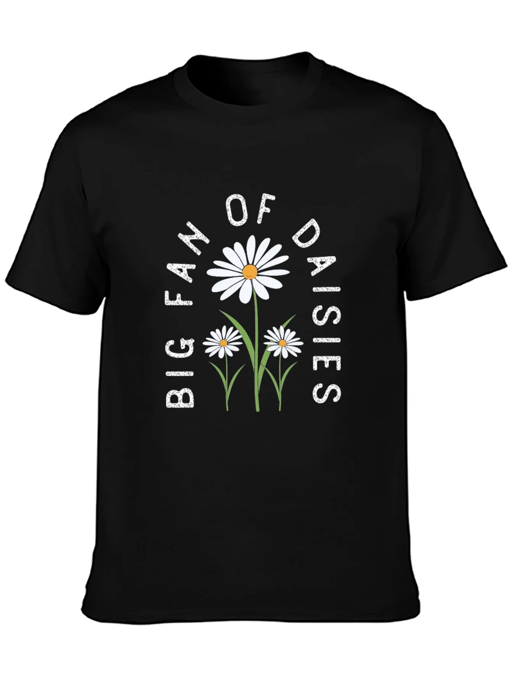 Big Fan of Daisies Black T-Shirt product image 3