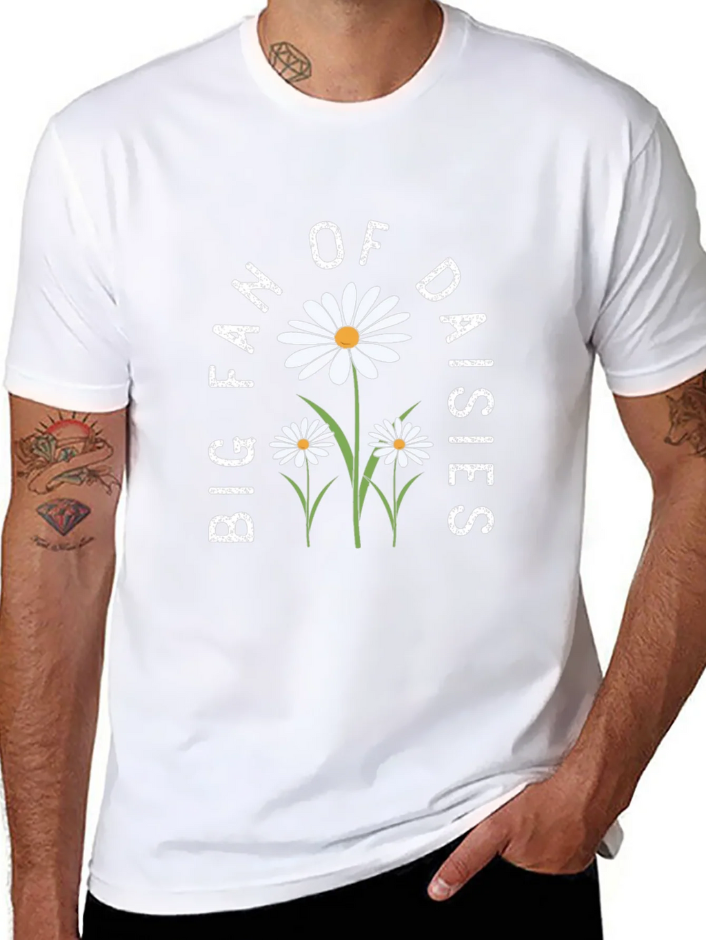 Big Fan of Daisies Black T-Shirt product image 6