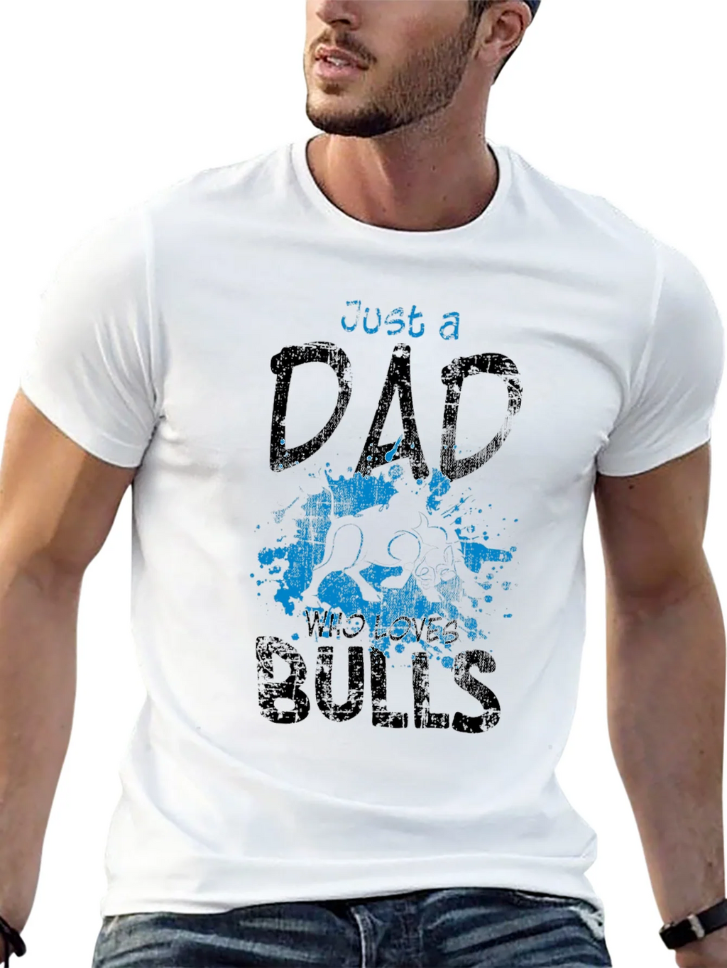 Just a Dad Who Loves Bulls T-Shirt product image 12
