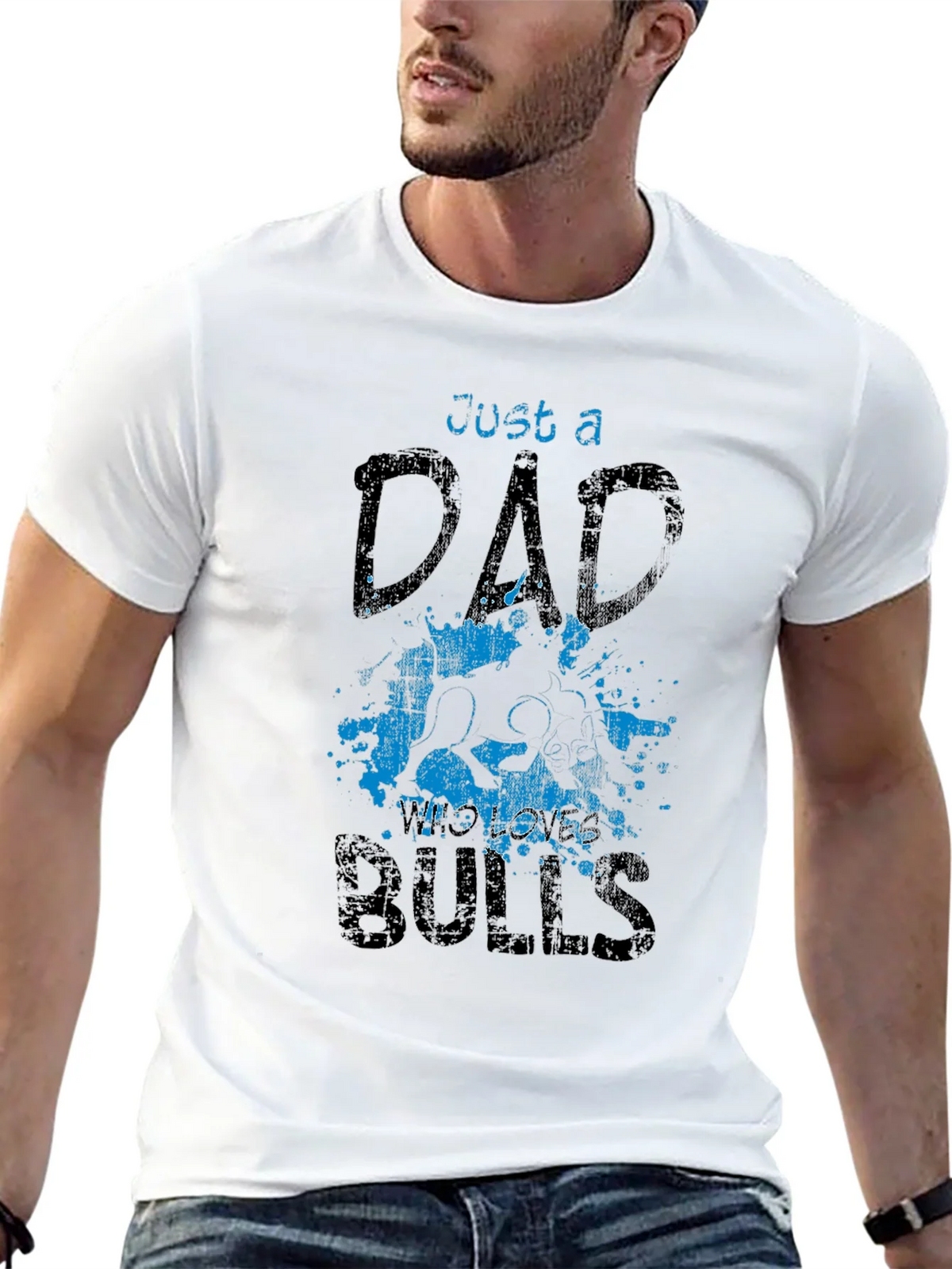 Just a Dad Who Loves Bulls T-Shirt product image 12