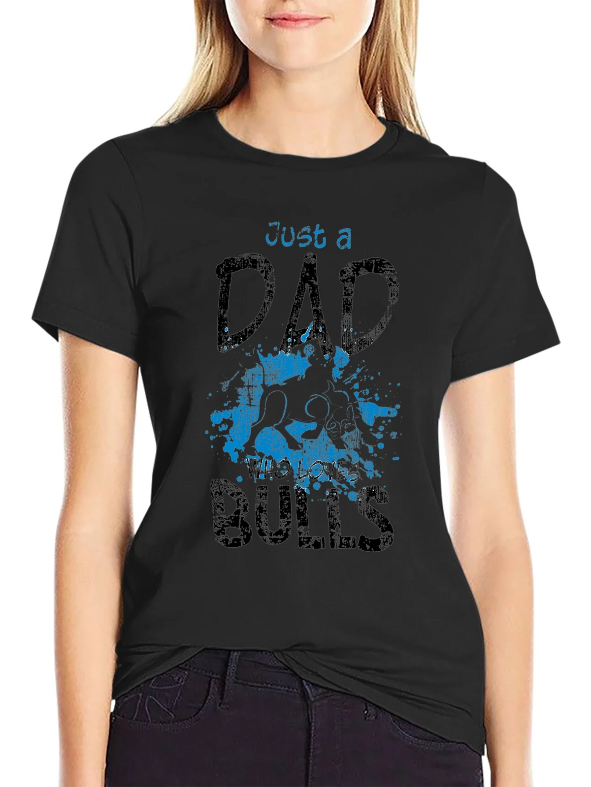 Just a Dad Who Loves Bulls T-Shirt product image 2