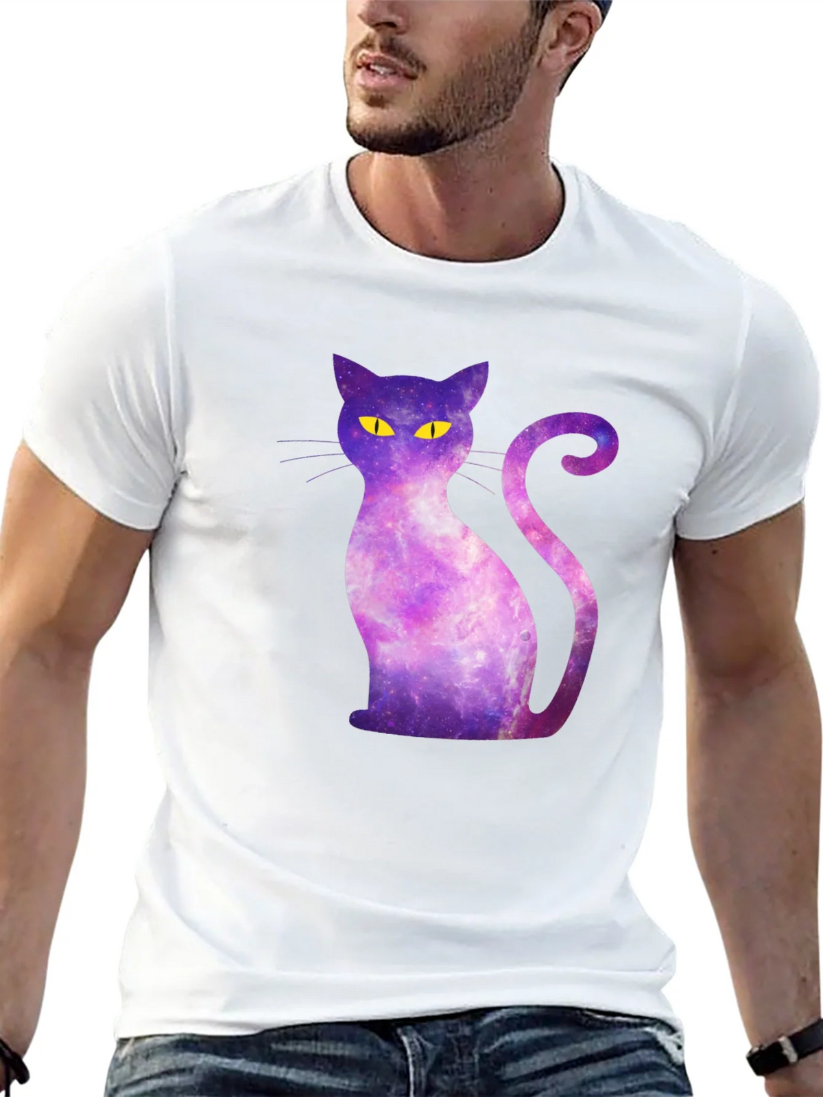 Galaxy Cat Graphic Tee - Mens Black T-Shirt product image 11