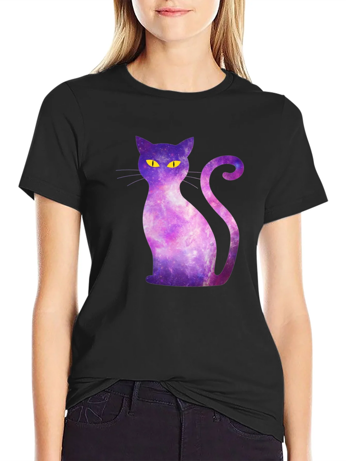 Galaxy Cat Graphic Tee - Mens Black T-Shirt product image 2
