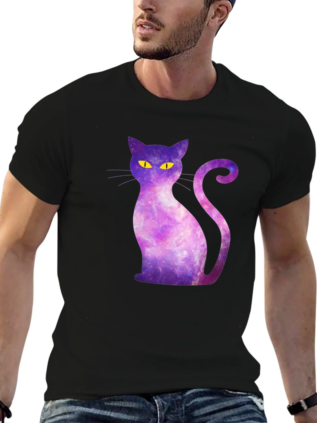 Galaxy Cat Graphic Tee - Mens Black T-Shirt product image 6