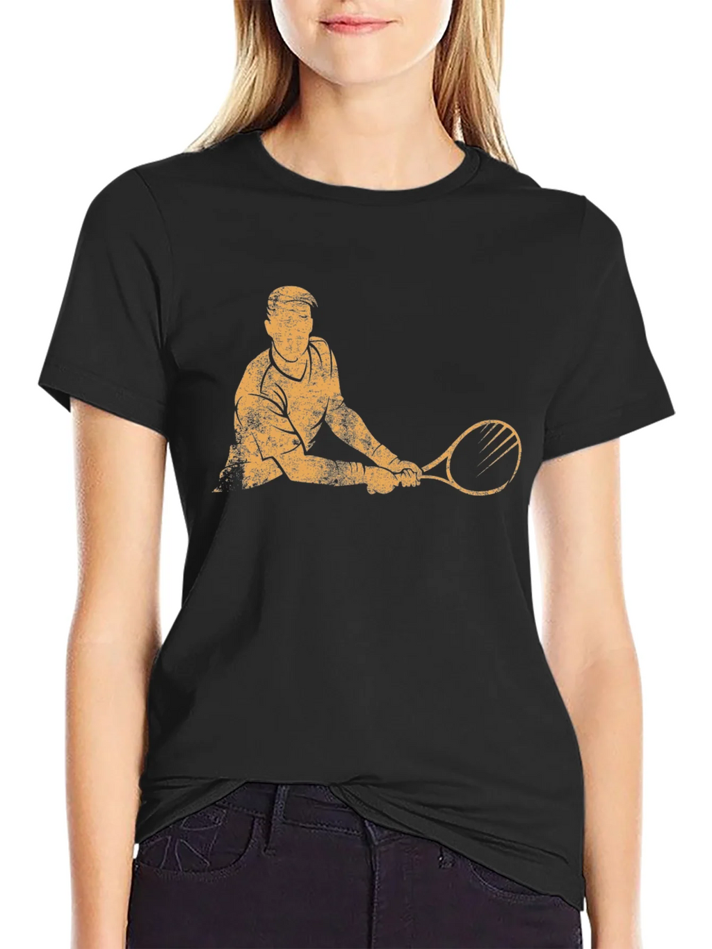 Tennis Player Graphic T-Shirt - Black product image 2