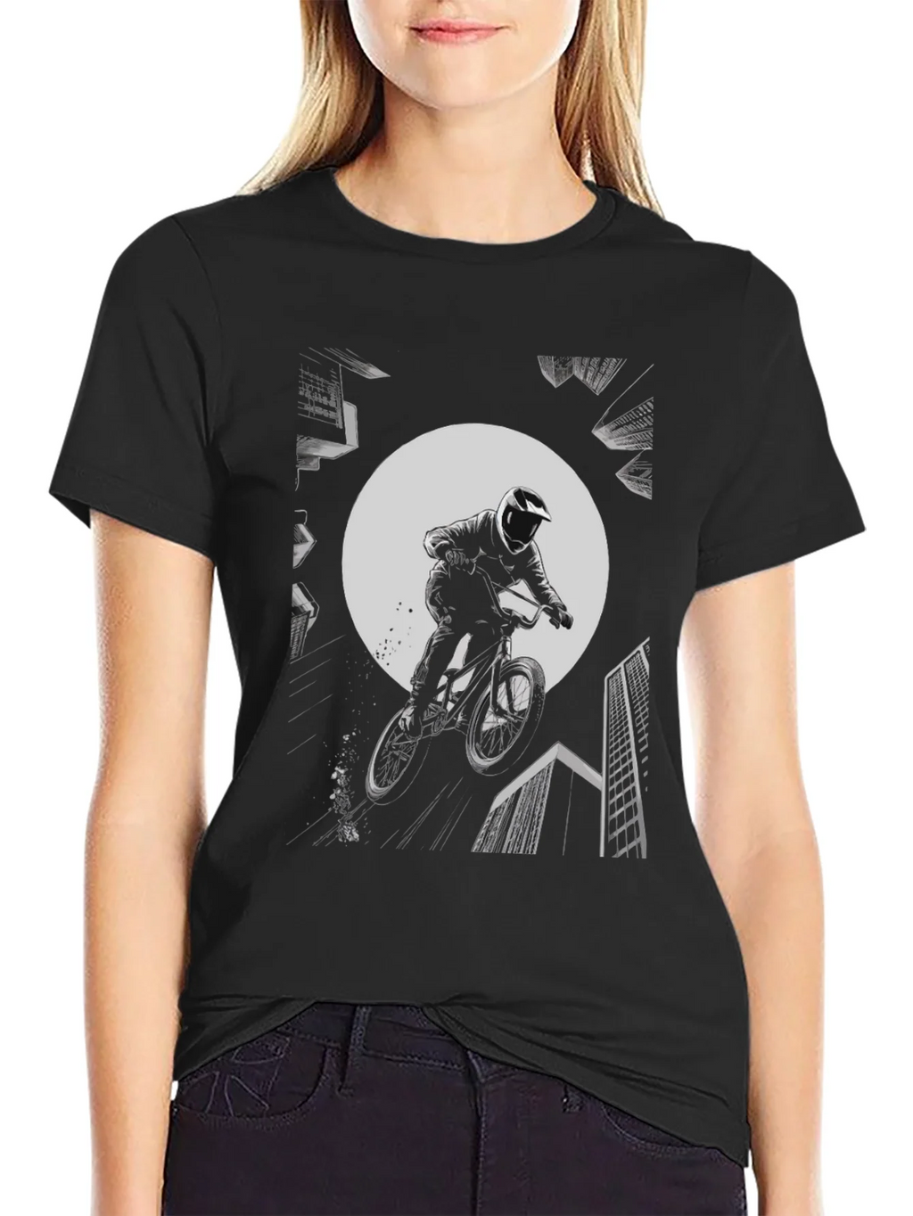 BMX Rider Graphic Tee - Black Cotton product image 2