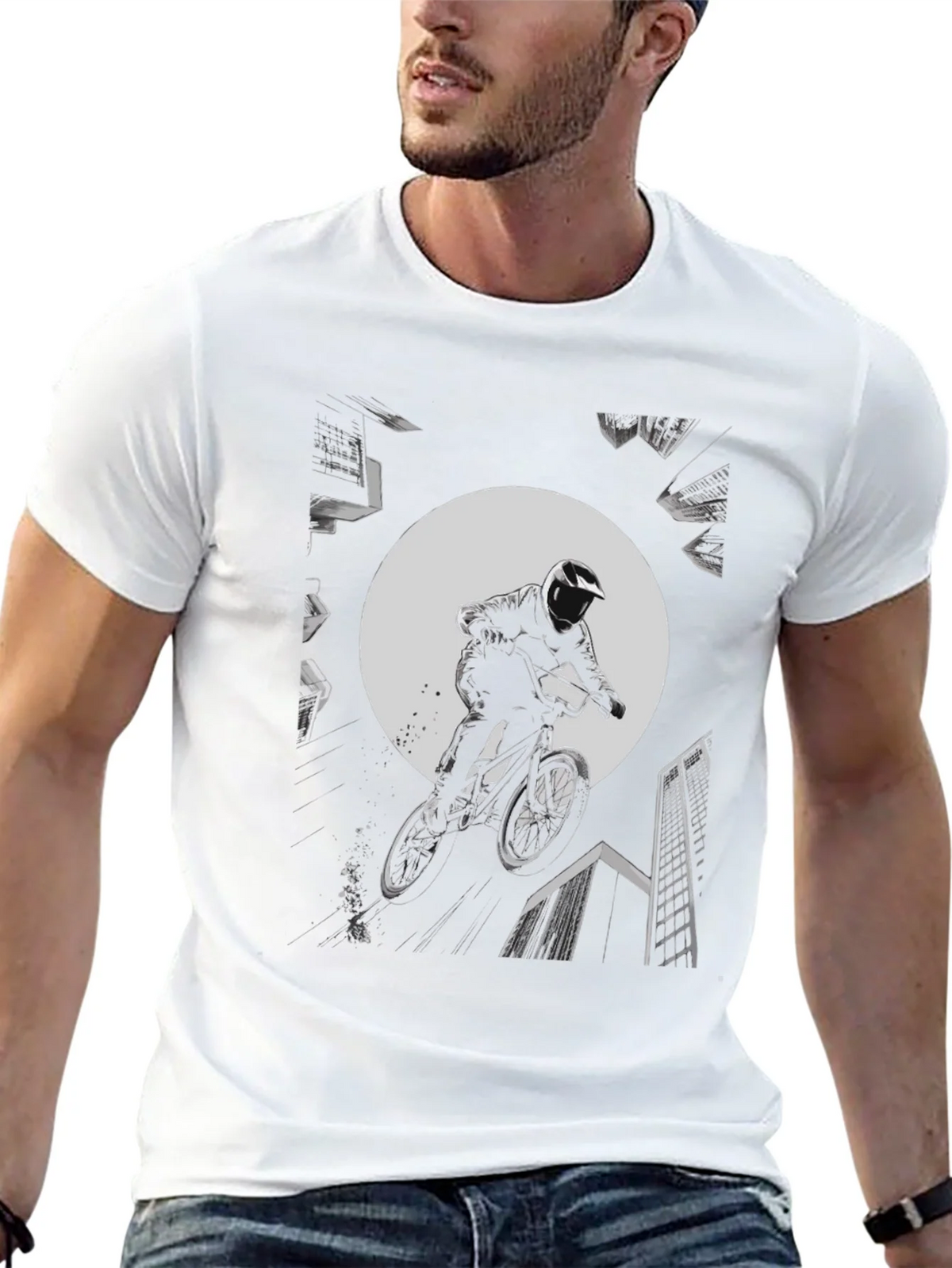 BMX Rider Graphic Tee - Black Cotton product image 12