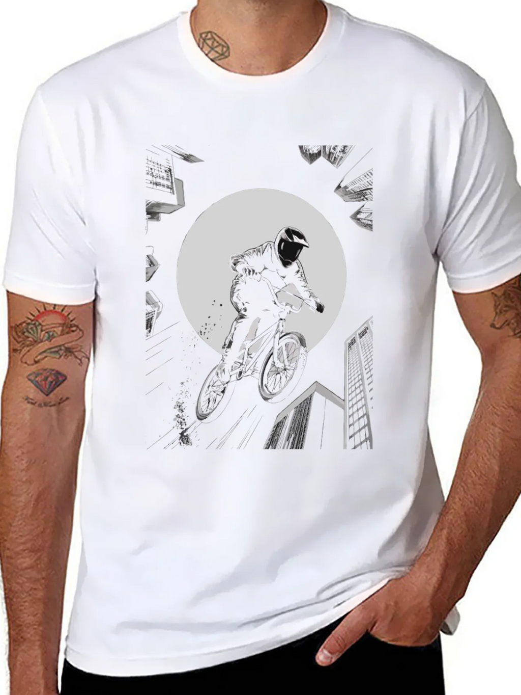 BMX Rider Graphic Tee - Black Cotton product image 7