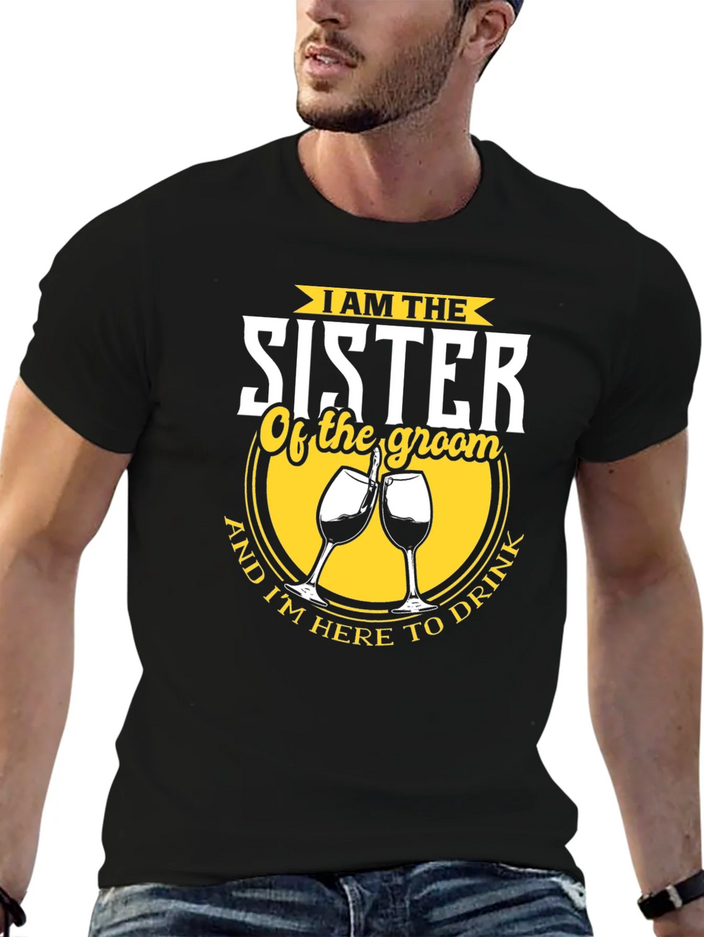 Sister of the Groom Funny Wedding Party T-Shirt product image 5