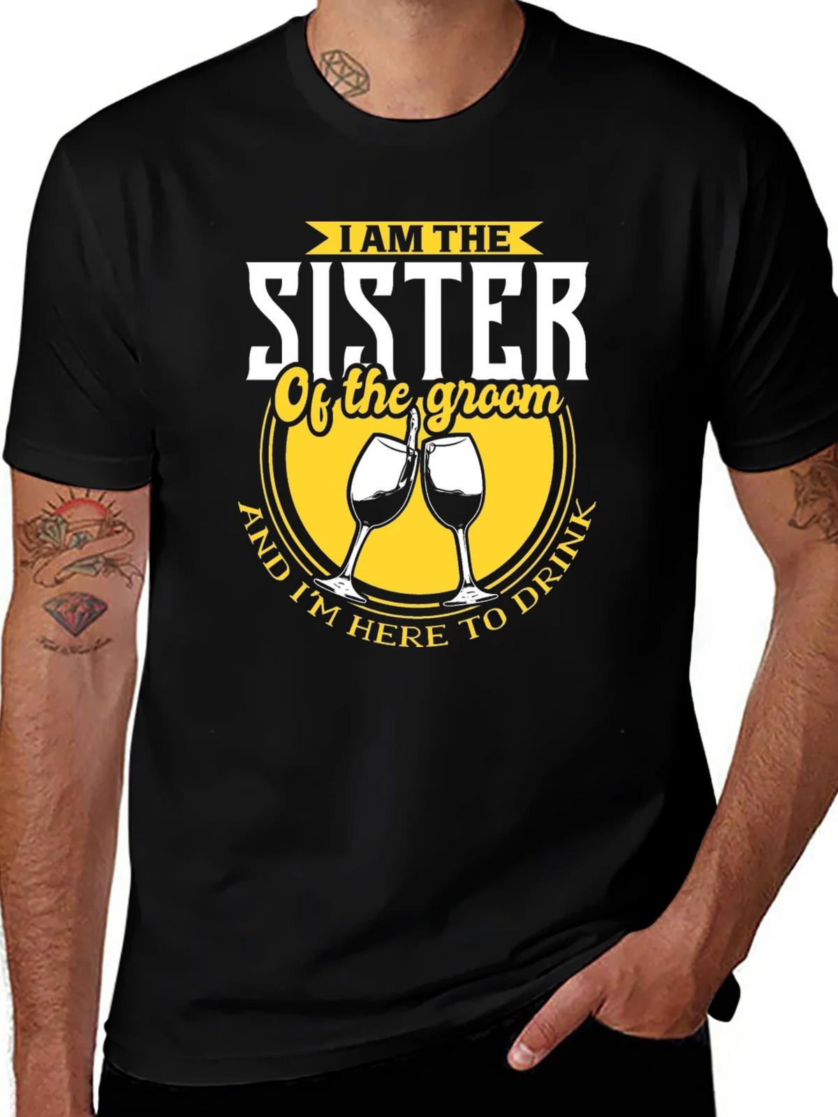 Sister of the Groom Funny Wedding Party T-Shirt product image 1