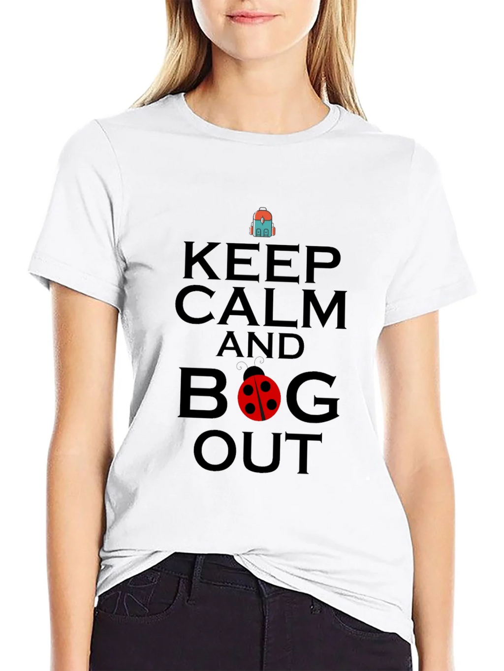 Keep Calm and Bug Out Black Graphic T-Shirt product image 5