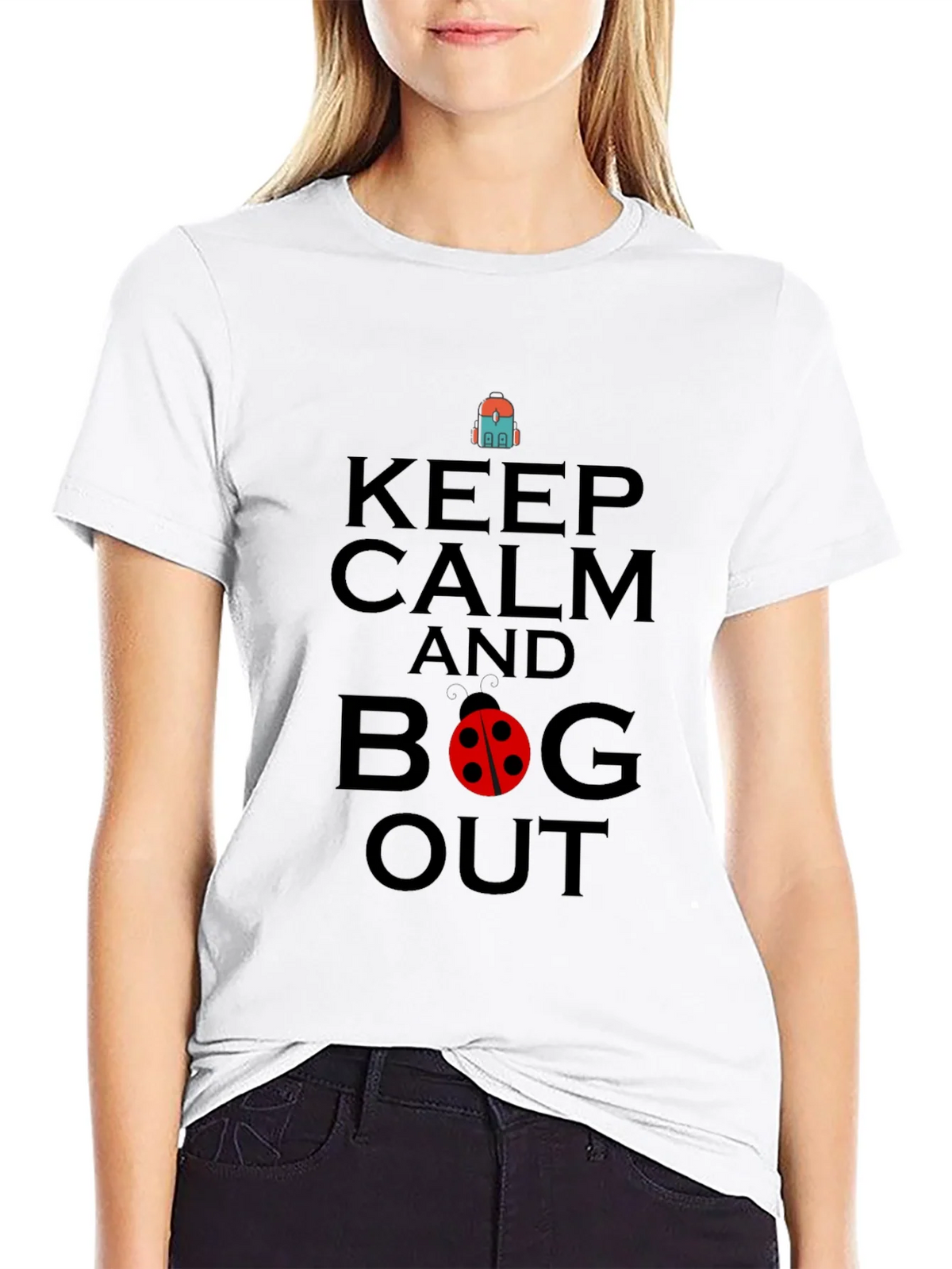 Keep Calm and Bug Out Black Graphic T-Shirt product image 5