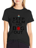 Keep Calm and Bug Out Black Graphic T-Shirt product image 1