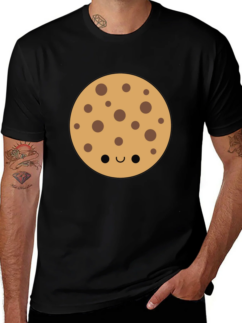Cute Cookie Graphic Tee - Black Casual Shirt product image 1