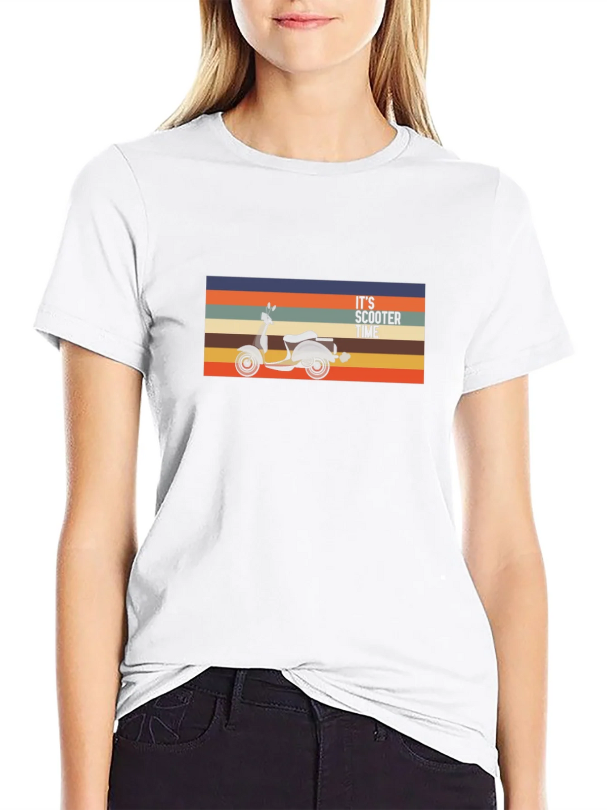 Its Scooter Time Retro Graphic Tee - Black product image 8