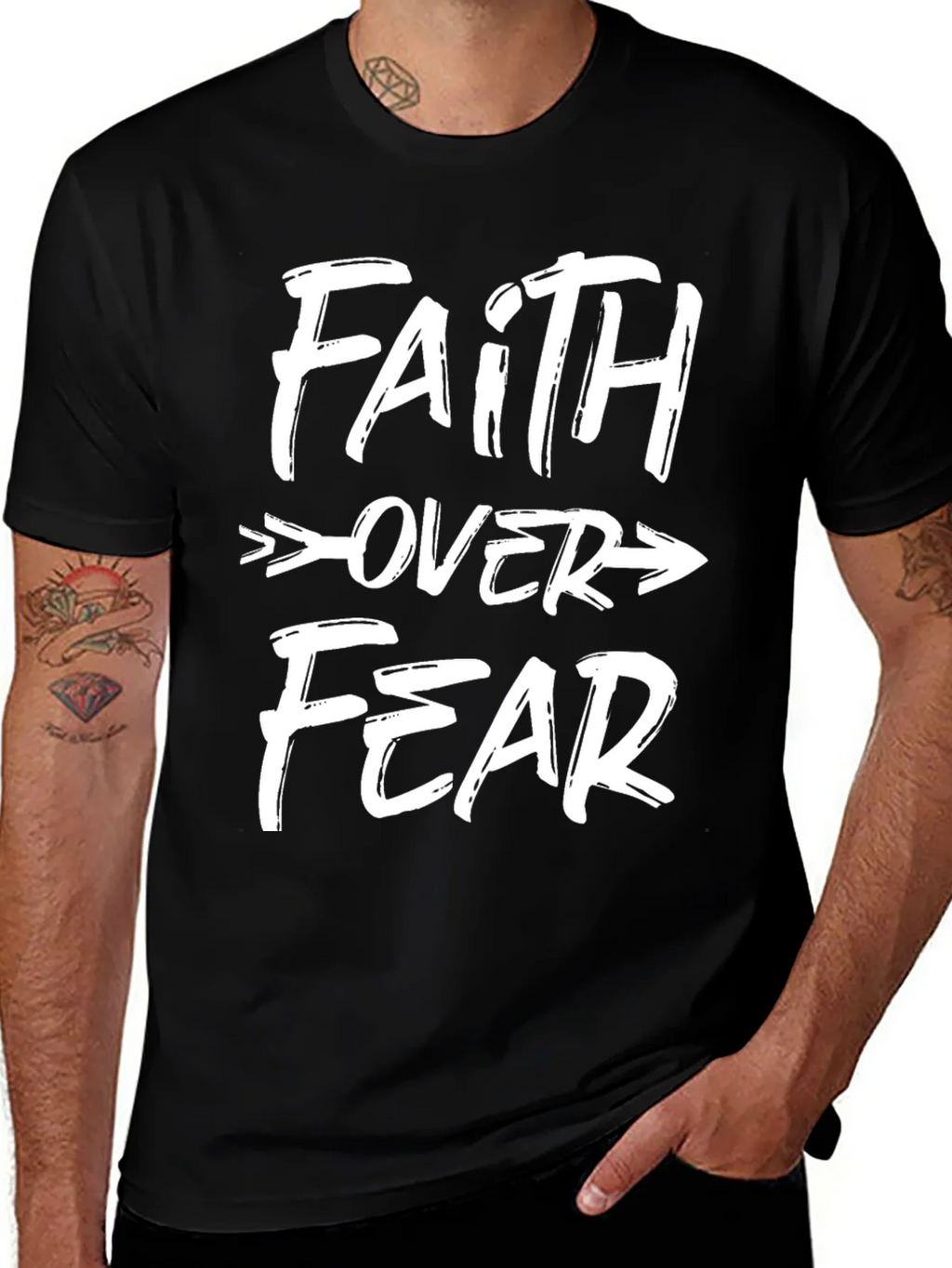Faith Over Fear Graphic Tee - Black Unisex T-Shirt product image 1