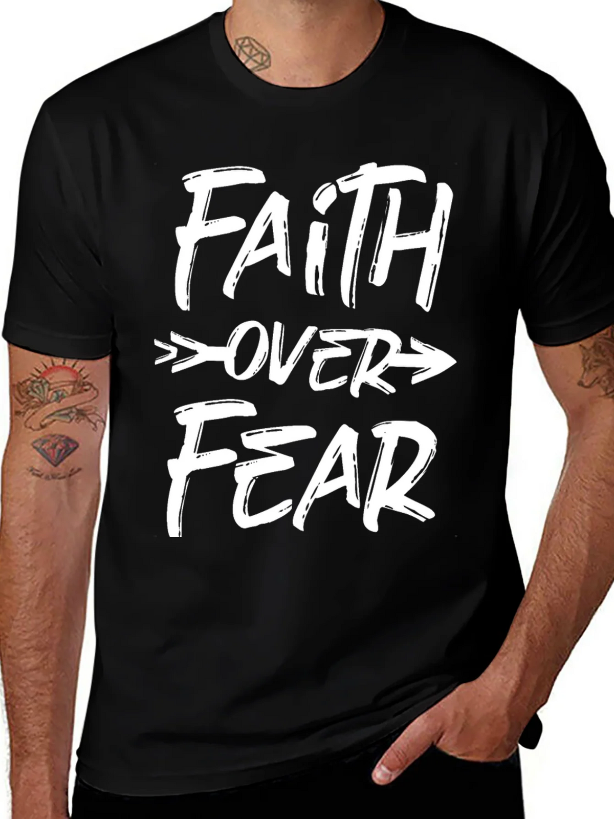 Faith Over Fear Graphic Tee - Black Unisex T-Shirt product image 1