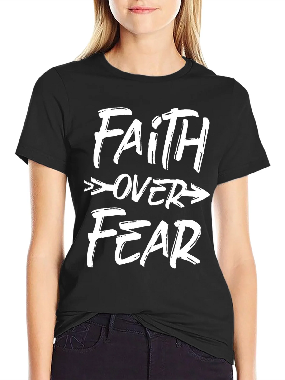 Faith Over Fear Graphic Tee - Black Unisex T-Shirt product image 2