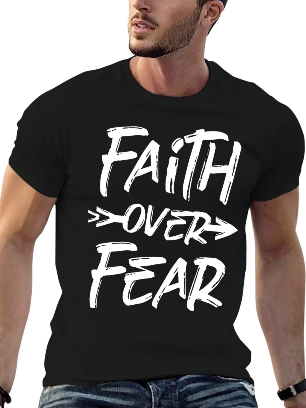 Faith Over Fear Graphic Tee - Black Unisex T-Shirt product image 6