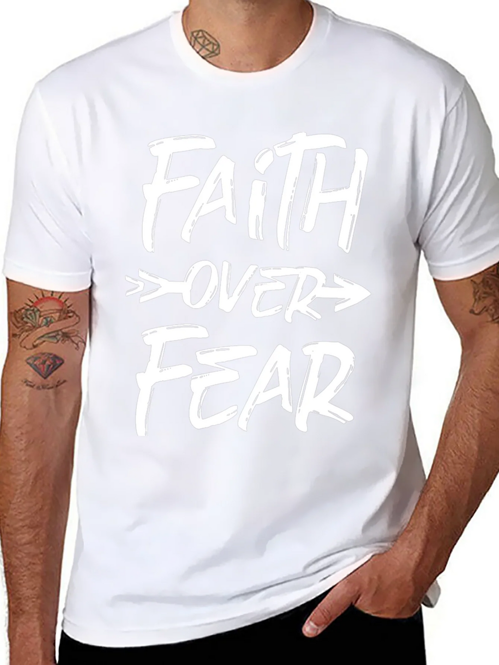 Faith Over Fear Graphic Tee - Black Unisex T-Shirt product image 7