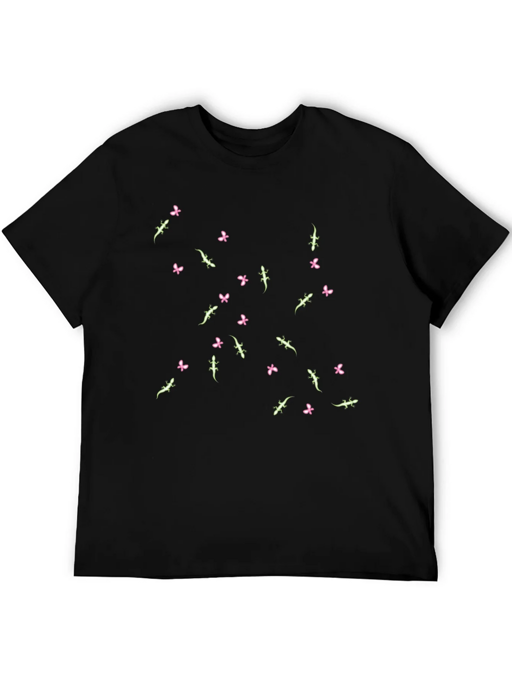 Lizard & Flower Print Black T-Shirt product image 5