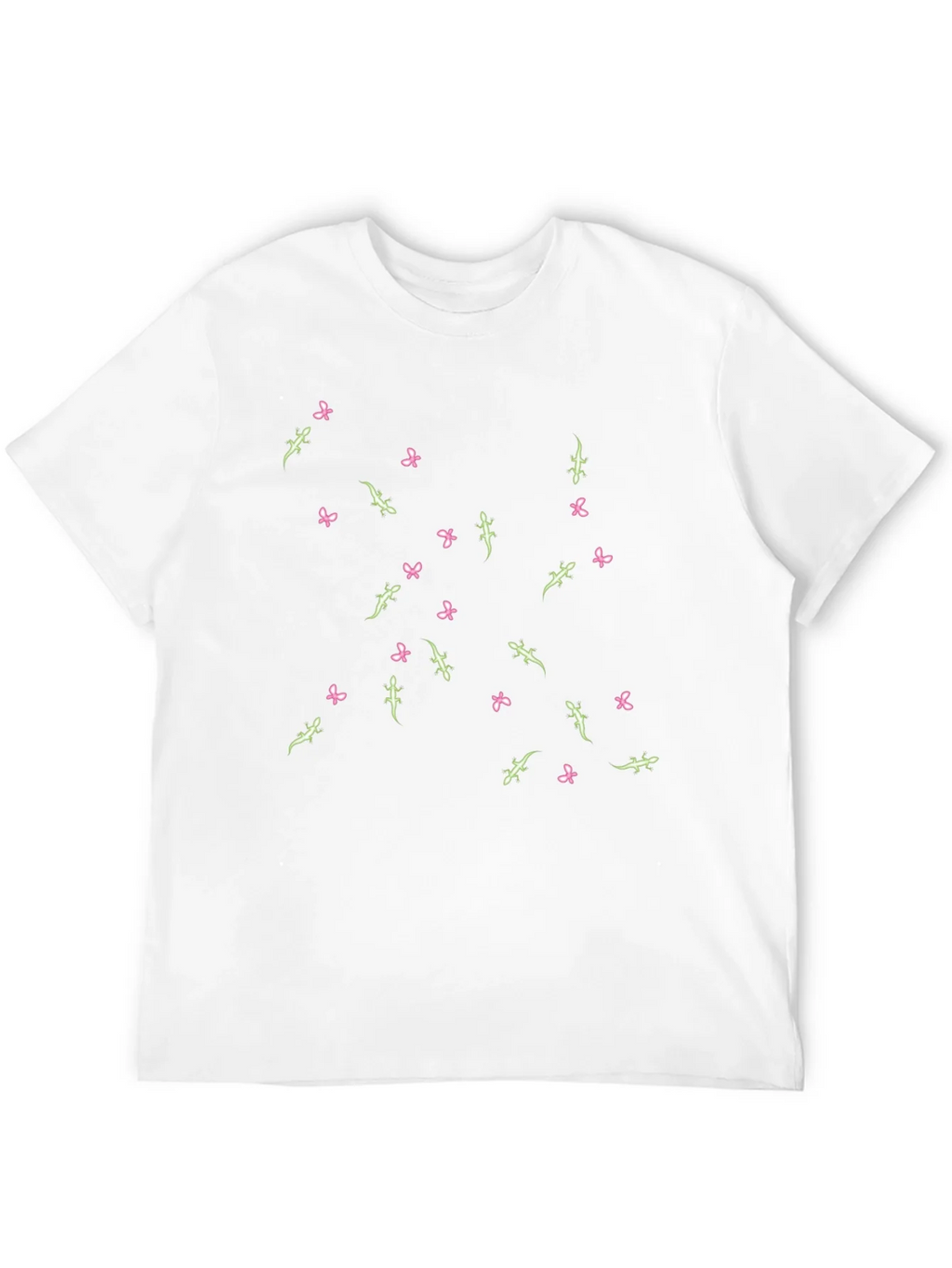 Lizard & Flower Print Black T-Shirt product image 11