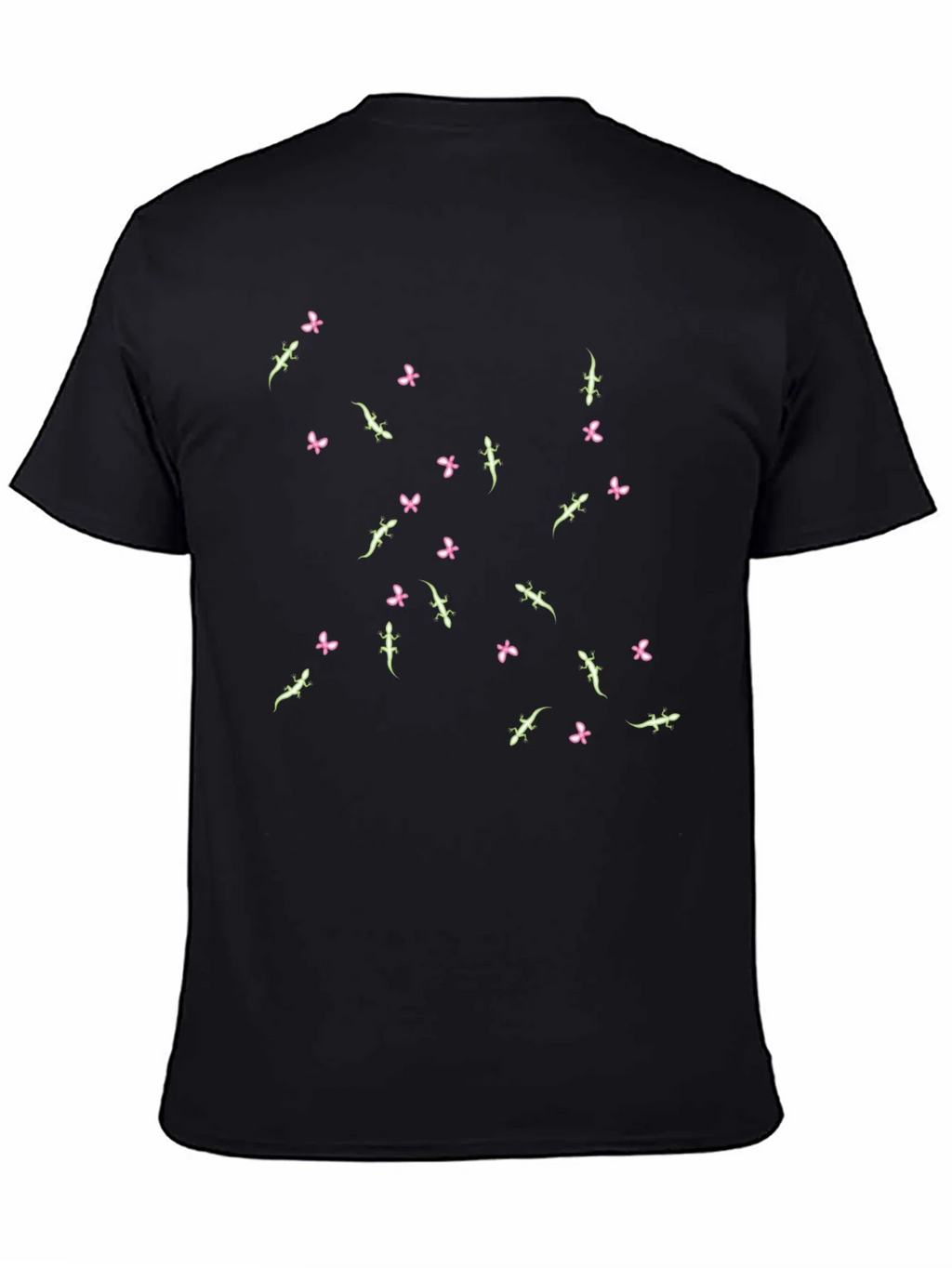 Lizard & Flower Print Black T-Shirt product image 4